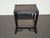 Wood Black Vintage Chinese Chippendale Bamboo Rattan End Table For Sale - Image 7 of 16