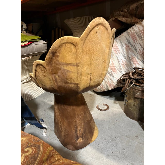 1970s Wooden Carved Leaf Chair For Sale - Image 4 of 4