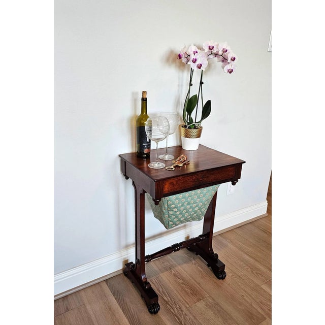 Antique English William IV Period Rosewood Mahogany Sewing Stand For Sale - Image 12 of 13