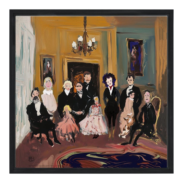 The Family Portrait Framed Canvas Print by P. L. Bradbury For Sale