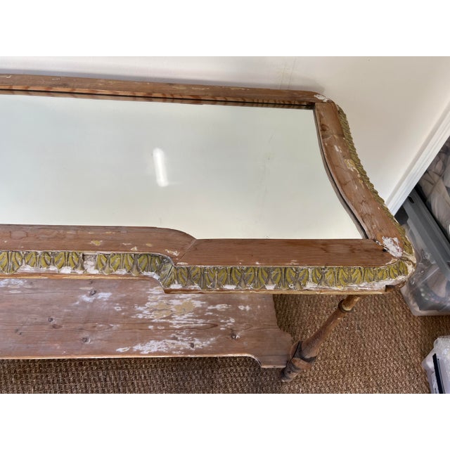 Shabby Chic antique carved wood. French table. Has a mirrored top and incredible patina. 2 tiers. Rumored to be once owned...