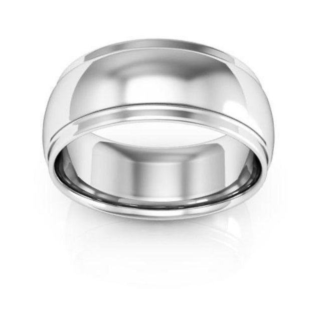 14 Karat White Gold Half Round Edge Wedding Band, Estate For Sale - Image 16 of 18