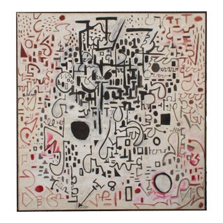 1960s Signed "Chicago" Bartok Series Oil on Canvas Abstract Painting by Artist Harry Hilson For Sale