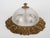 Metal 1950s Spanish Rococo Heavy Sand-Cast Bronze Flush Mount Ceiling Light With Etched Frosted Glass Dome For Sale - Image 7 of 12