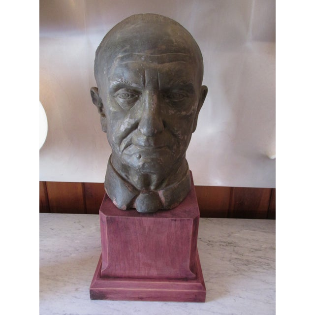 1976 life sized plaster bust of a gentleman signed and dated Anita Weschler (American, 1903-2000). Very nicely made custom...