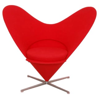 Red Heart Chair in Red Fabric by Verner Panton for Vitra For Sale