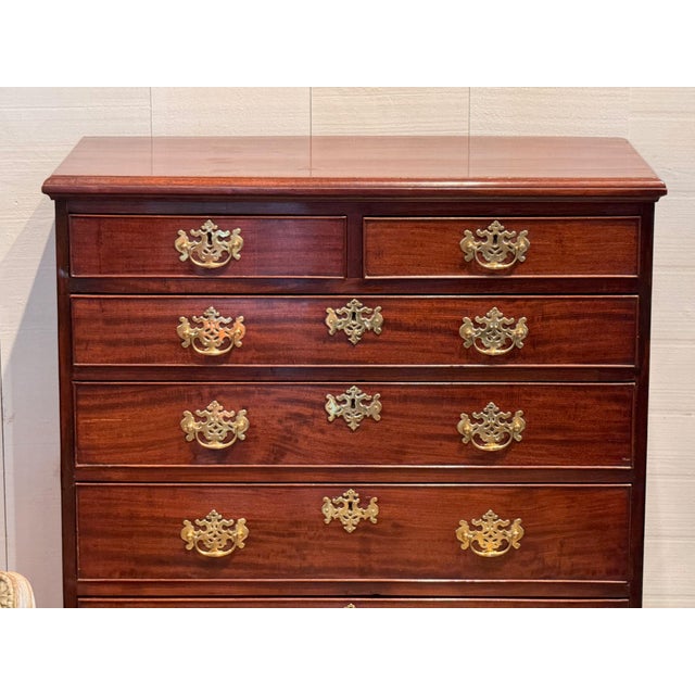 19th Century 19th Century Tall Mahogany Chest of Drawers For Sale - Image 5 of 10