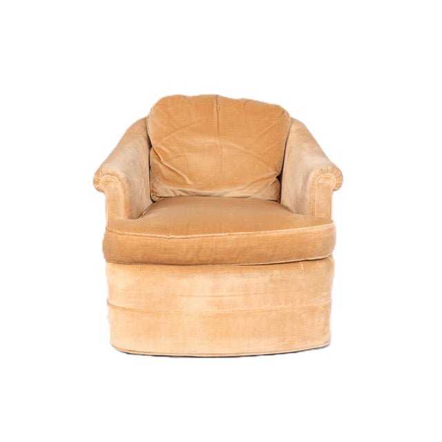 Hollywood Regency Vintage Floating Swivel Armchair For Sale - Image 3 of 13
