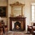 Lacquered and gilded mantelpiece mirror with a worn and partially opaque mirror (dimensions 71.5 x 69.5 cm): two fluted...