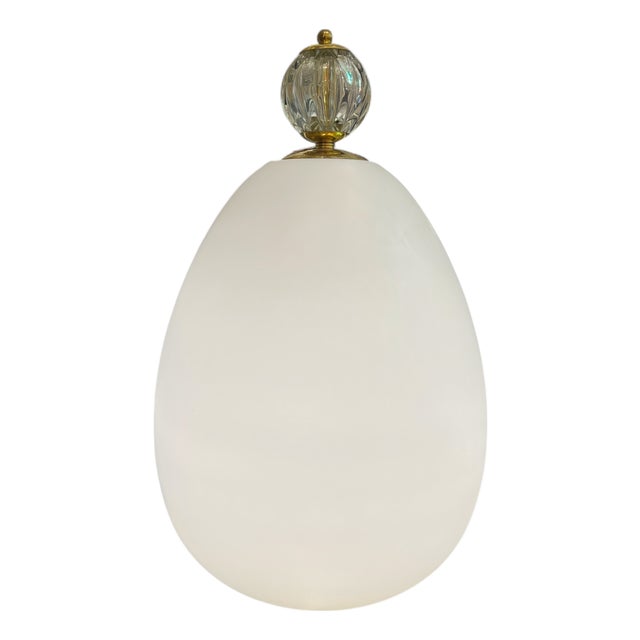 White Murano Egg Lamp, 1960s For Sale