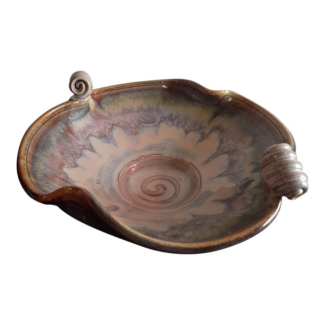 1960s Signed Art Studio Mantle Glaze Bowl From North Carolina For Sale
