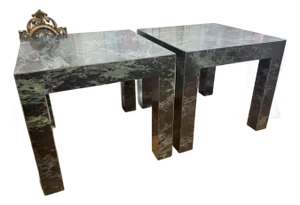 Vintage Pair of Faux Green Marble Laminate Side Tables by Ray Arthur Inc., Atlanta