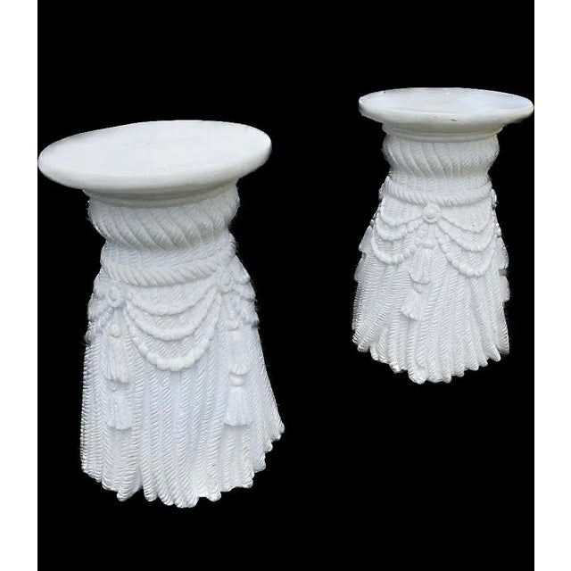 Mid-Century Modern 1960s Mid Century Plaster Side Tables in the Style of John Dickinson - Set of 2 For Sale - Image 3 of 7