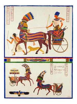 Ancient Egypt - Original Watercolor by R. Fedi - Early 20th Century Early 20th Century