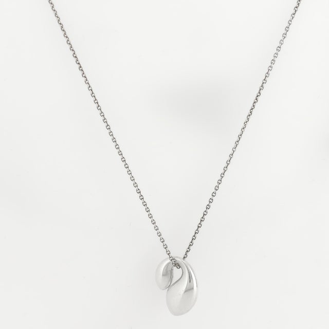 Silver Vintage Elsa Peretti for Tiffany & Co. Sterling Silver Double Tear Drop Pendant For Sale - Image 8 of 13