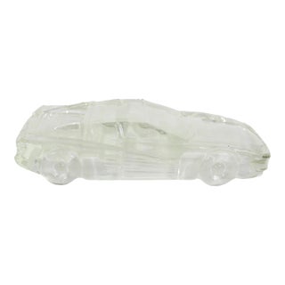 Vintage Glass Ferrari Testarossa Model Paperweight Italian Crystal For Sale