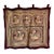 Vintage Burmese Kalaga Embroidered Tapestry With Five Figural Medallions, 40" X 37" For Sale