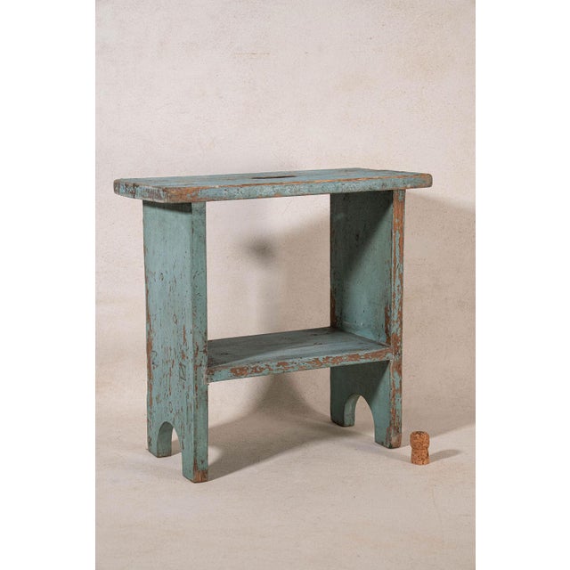 19th Century 19th Century Painted Blue Joint Stool For Sale - Image 5 of 5