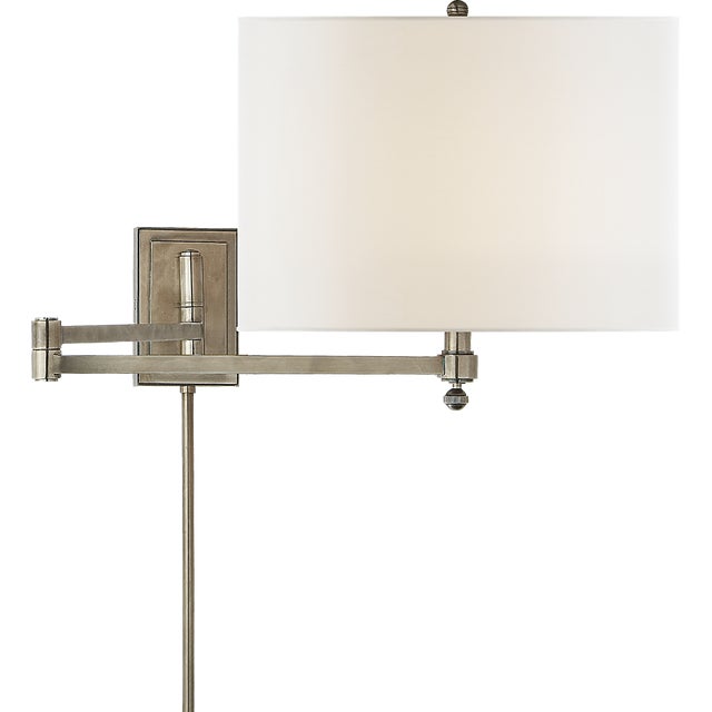Hudson Swing Arm in Antique Nickel with Linen Shade Designer: Thomas O'Brien Finish: Antique Nickel Height: 11" Width: 12"...