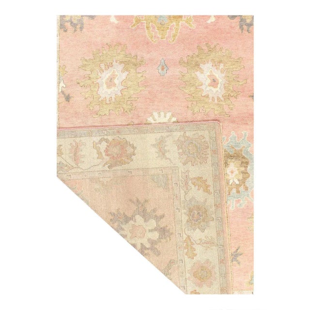Transitional Fine Hand Knotted Oushak Rug For Sale - Image 3 of 3