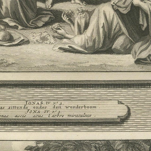 Pieter Mortier, Jonah Preaches at Nineveh and Jonah Under the Gourd, 1700, Engraving For Sale - Image 4 of 12