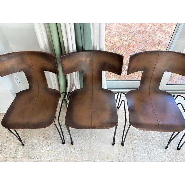 Contemporary Late 20th Century Donghia "Anziano" Leather Chairs For Sale - Image 3 of 12