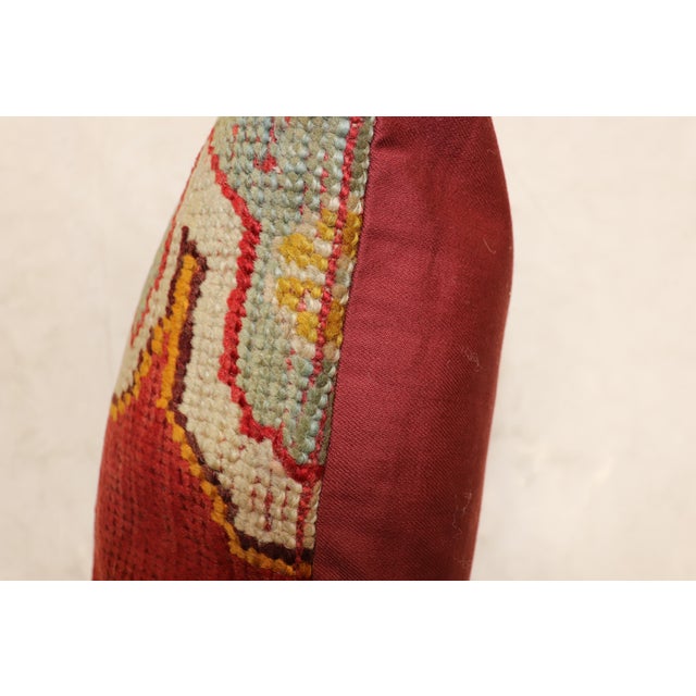 Contemporary Large Red Oushak Rug Pillow For Sale - Image 3 of 5