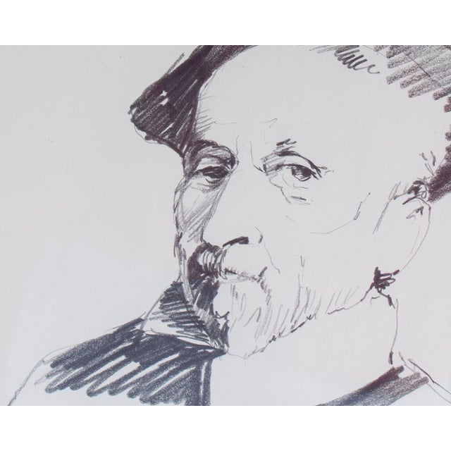 Portraiture Graphite Portrait Drawing of a Man by James L. Bruch For Sale - Image 3 of 8
