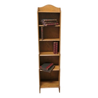 Arts and Crafts Slim Golden Oak Bookcase, 1900 For Sale