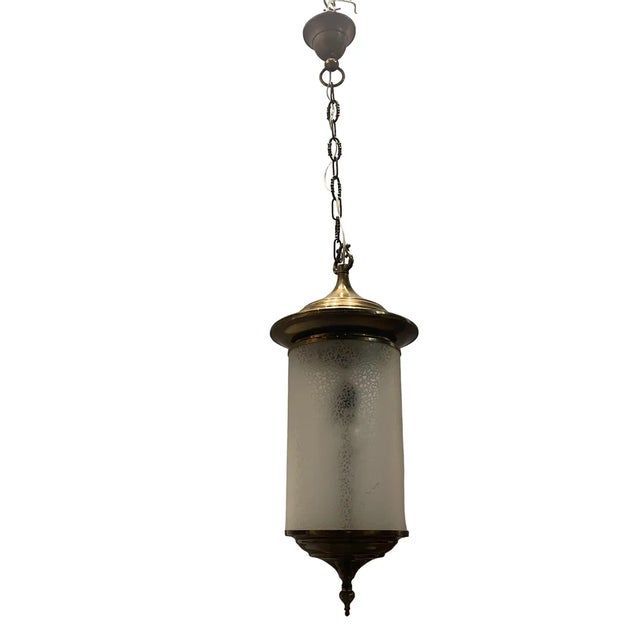 Metal Vintage Glass Light Pendant in Bronze, 1960s For Sale - Image 7 of 7