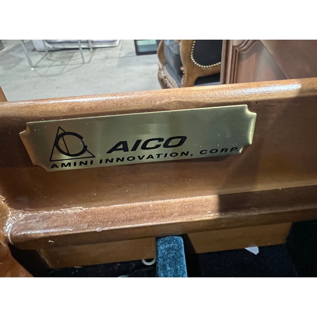 2020s Michael Amini Brown Marble Top & Ornate Wood Tuscan Buffet For Sale - Image 5 of 5