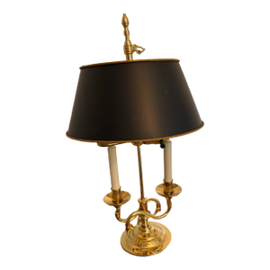Vintage French Bouillotte Lamp With Shade