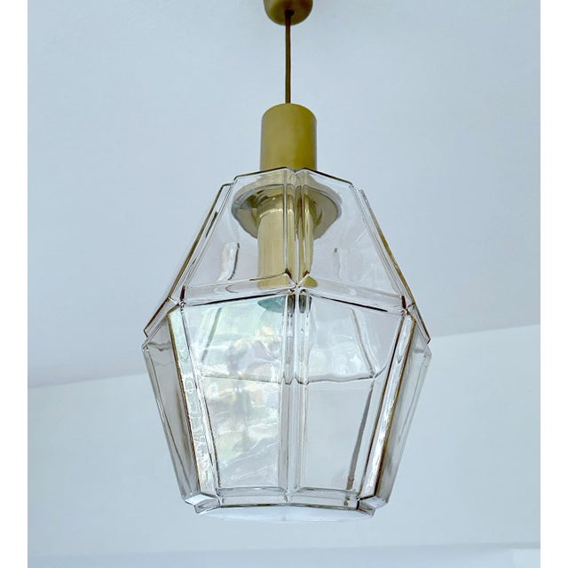 Mid-Century Modern Vintage Pendant Light in Glass from Limburg For Sale - Image 3 of 17