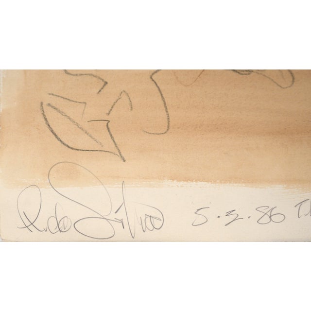 Paper The Lovers "The Eyes Have It" Figurative Abstract Watercolor and Pencil on Paper For Sale - Image 7 of 9
