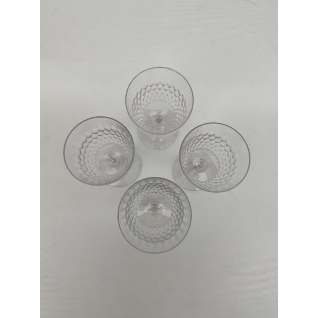 Four Large Baccarat Crystal Glasses, Tortoiseshell Pattern, Circa 1920. Beautiful design with a triple-button baluster...