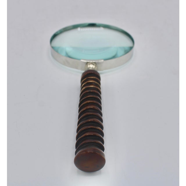 Mid 20th Century English Carved Wooden Handle Magnifying Glass For Sale In Tulsa - Image 6 of 9