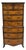 19th C English George II Burl Walnut Chest on Chest Dresser Chest of 8 Drawers For Sale