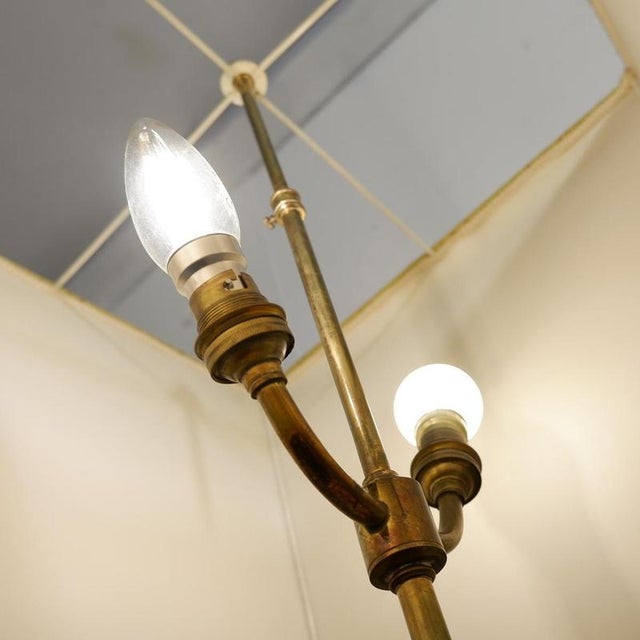 Large Travertine Table Lamp with Lampshade For Sale - Image 9 of 10