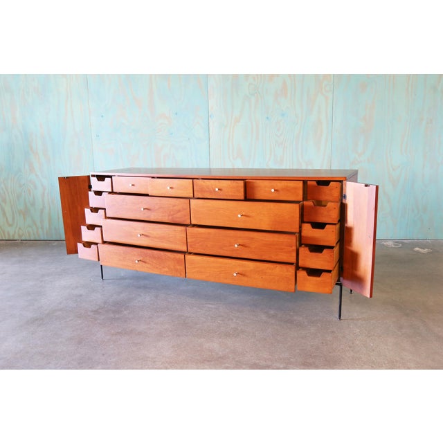1950s 1950s Mid Century Modern Paul McCobb 20 Drawer Chest of Drawers on Iron Base For Sale - Image 5 of 15