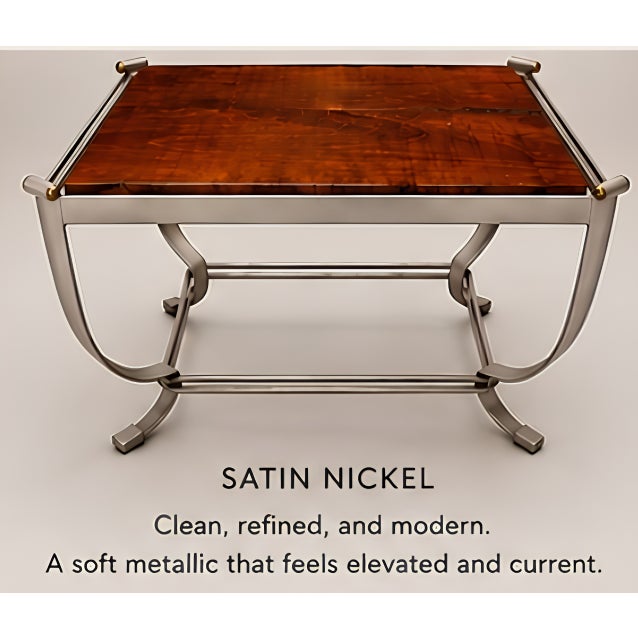 2020s Handcrafted Solid Cherry Side Table With Vintage Curule Base & Brass Accents For Sale - Image 5 of 6