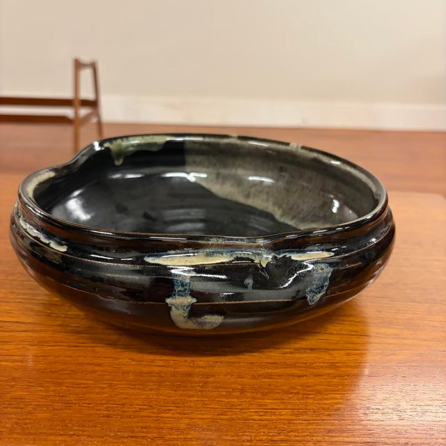 Signed Vintage Japanese Tamba Tachikui Ware Studio Pottery Bowl For Sale - Image 11 of 15
