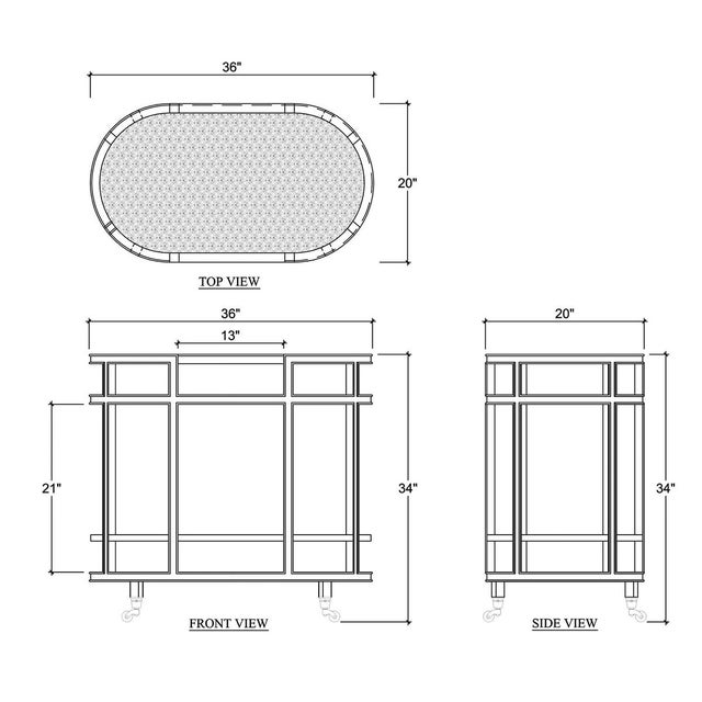 Wood Black Painted Coastal Style Bar Cart For Sale - Image 7 of 7