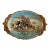Rare 19th Century French Sarreguemines Majolica "The Hunt of the Wolves" Barbotine Platter, Rare Turquoise Color. For Sale
