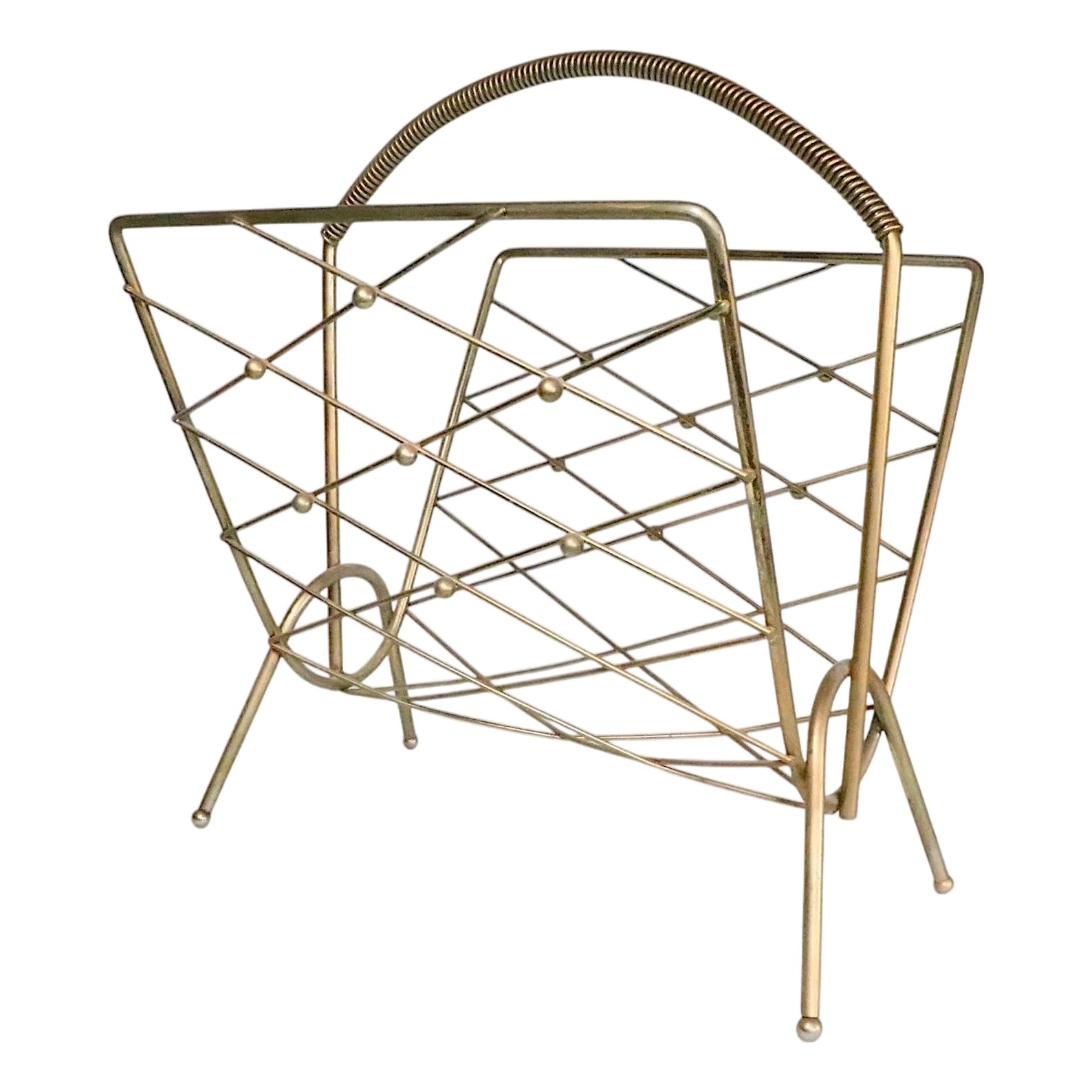 Mid Century Hollywood Regency Magazine Rack C. 1950's | Chairish