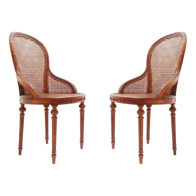 Early 20th Century Louis XVI Mahogany Armchairs, Set of 2 For Sale