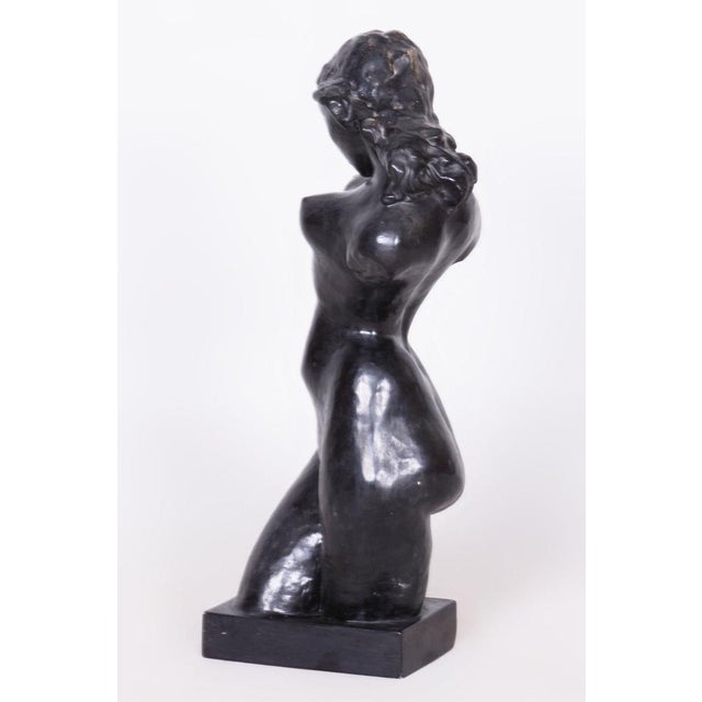 Art Deco Plaster Sculpture from Lugs Theodor, Czech, 1920s For Sale - Image 6 of 9