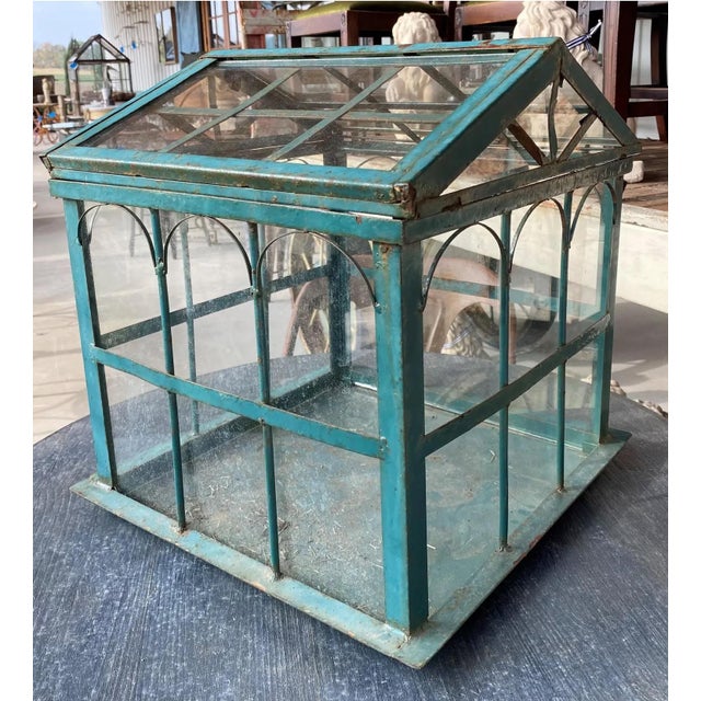 English Tabletop Metal Greenhouse C. 1920 For Sale - Image 4 of 4
