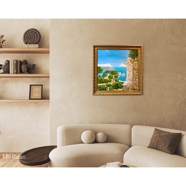 Impressionist “Gardens of Augustus, Capri” Contemporary Impressionist Style Original Painting Framed For Sale - Image 3 of 8