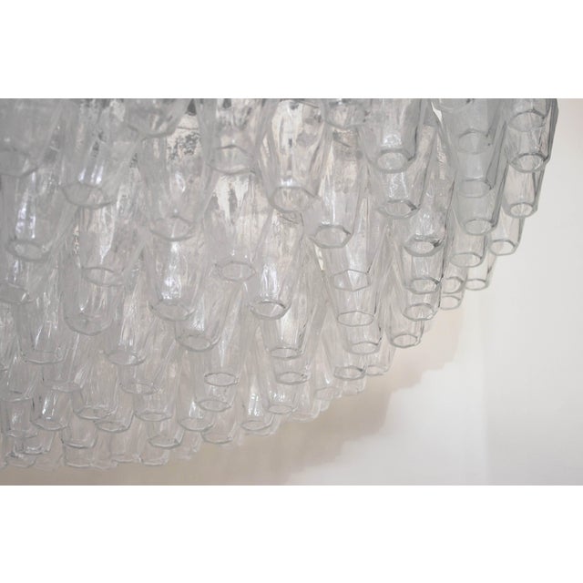 Fabio Ltd 21st Century Clear Murano Poliedri Chandelier or Flush Mount by Fabio LTD For Sale - Image 4 of 7
