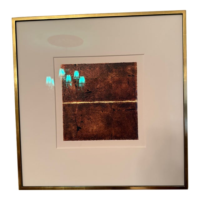 Agi Klausz Monotype - Chocolate Brown - Oil on Gilded Paper For Sale